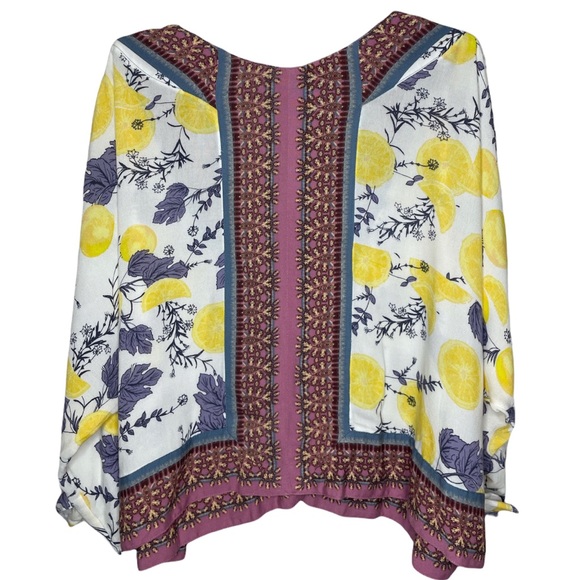 Free People Freshly Squeezed Lemon Print Blouse - Picture 2 of 7